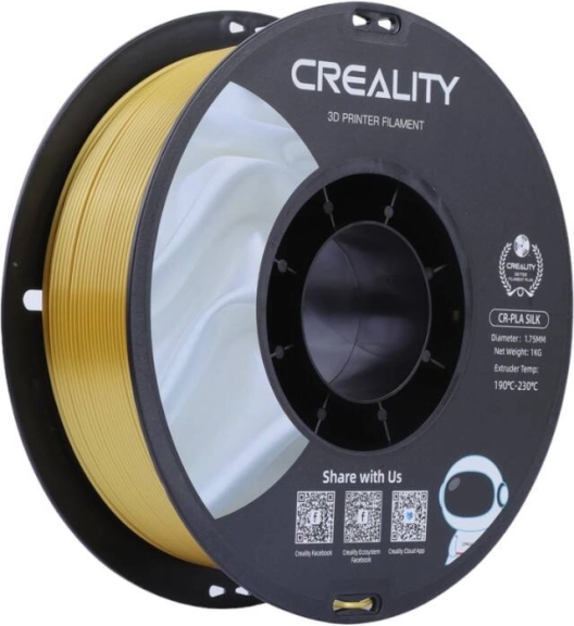 pla filament creality cr-silk, zlatý, 1,75 mm