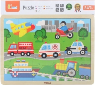 Dřevěné puzzle doprava 24 dílků