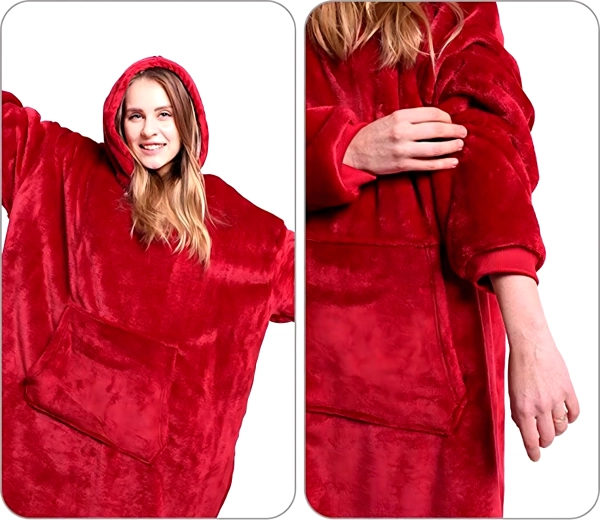 Oversize střih s kapucí a kapsou