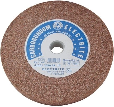 Brusný kotouč 175 × 20 × 20 mm, bílý korund A99, zrnitost 24