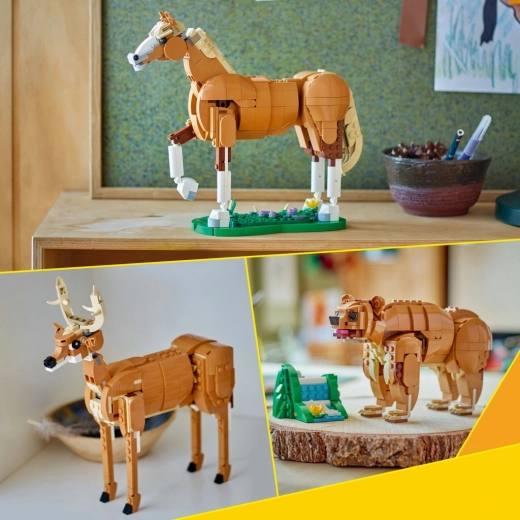 Tři zvířecí modely z jedné stavebnice
