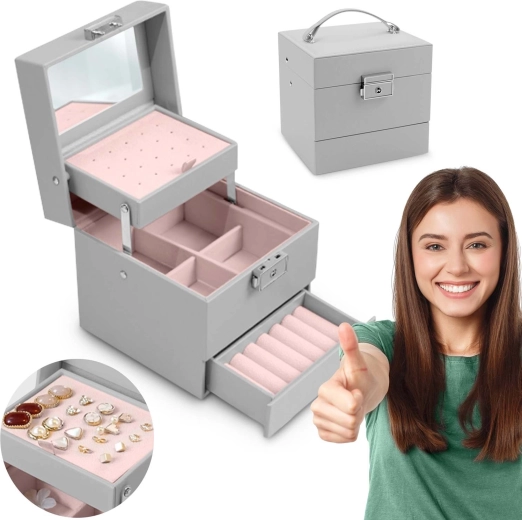 Šperkovnice Massido MS-703 šedá