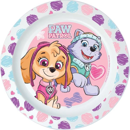 Plastový talíř Paw Patrol 22 cm růžový