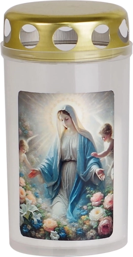 Hřbitovní svíčka Marie s víčkem 11 cm, 120 g