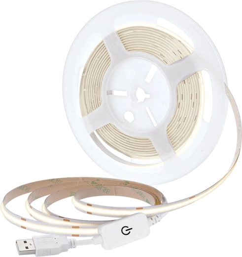 Solight led cob pásek 5 m neutrální bílá 4000 k usb s vypínačem 8 mm