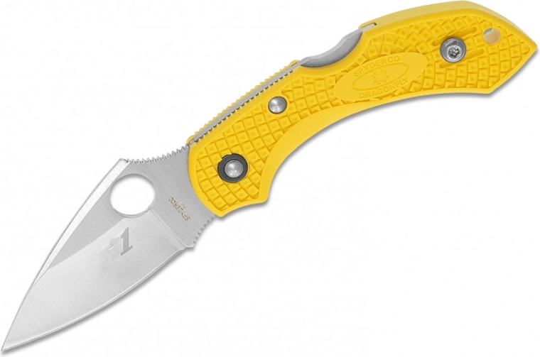 Kapesní nůž Spyderco Dragonfly 2 Salt Lightweight, hladké ostří, 5,7 cm, žlutý FRN