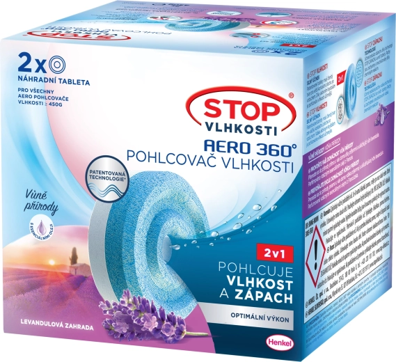 Ceresit Stop vlhkosti AERO 360° náhradní tablety levandule 2×450 g