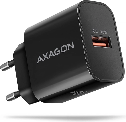 Axagon síťová nabíječka 18 W s rychlým nabíjením QC 3.0, 1× USB-A, černá