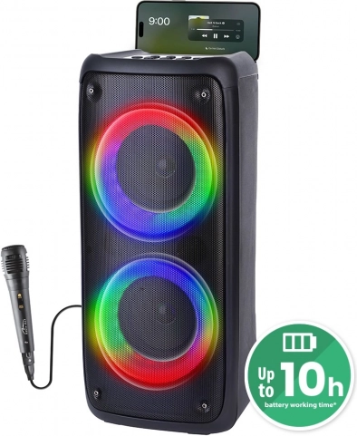 přenosný bluetooth reproduktor MEDIA-TECH FUNBOX BT s karaoke a RGB podsvícením