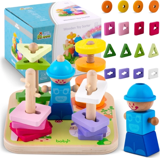 Dřevěný tvarovací a skládací sorter Ricokids