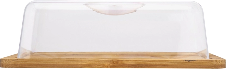 Bambusový servírovací podnos s průhledným kloszem 25 × 19,5 cm