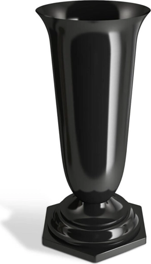 Hřbitovní váza Naty 23 cm, černá, plastová se zátěží