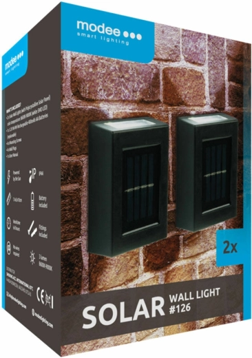 Modee Lighting solární nástěnná LED lampa do exteriéru 2 ks