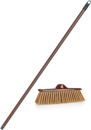 Smeták Economy 32 cm s holí 130 cm, červeno-hnědý