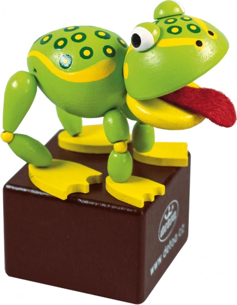 Detoa mačkací dřevěná figurka Žába