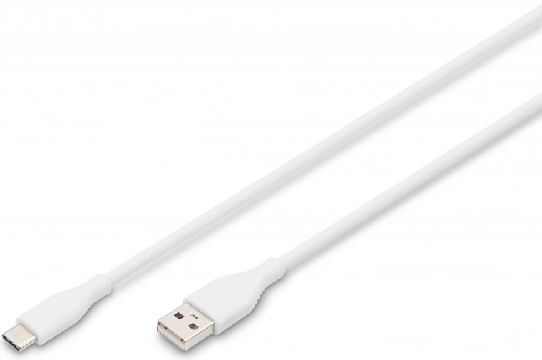 Silikonový kabel USB-A - USB-C 60W 1m Bílý