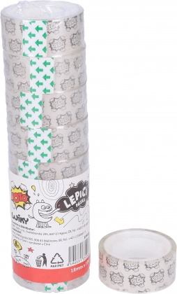 Průhledná lepící páska 18 mm x 10 m, 8 ks