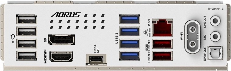 Bohatý zadní panel s USB4 Type‑C