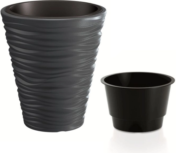 Květináč s vkladem SAND 38,8 cm antracit