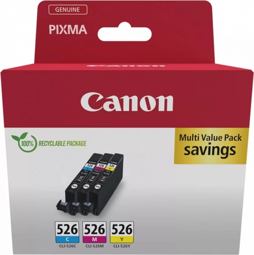 Multipack Canon CLI-526 azurová/purpurová/žlutá