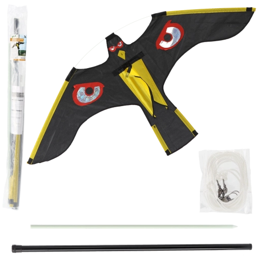 Odpuzovač ptáků – drak sokol 140 × 70 cm s teleskopickým stožárem 7 m