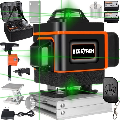 Přesná 4D laserová vodováha 16 linií - zelený laser 360°