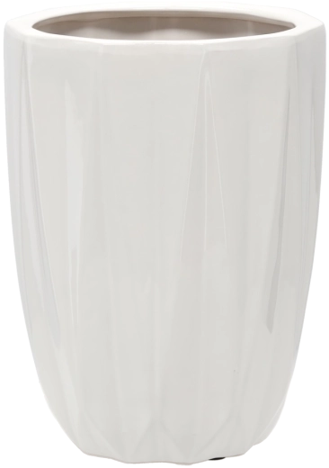 Keramický obal na květináč 24 × 24 × 32 cm bílý lesk