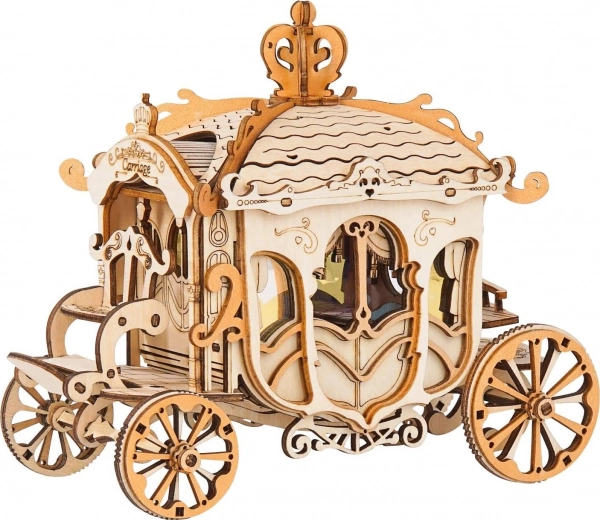 Rolife 3D dřevěné puzzle klasický kočár – 92 dílků