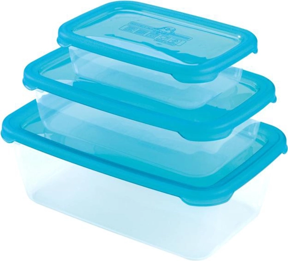 Plastové dózy s víčkem HEIDRUN Polar Frost, sada 3 ks