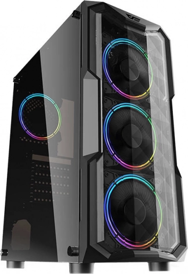 počítačová skříň Darkflash Aquarius Acrylic černá, midi tower s tvrzeným sklem