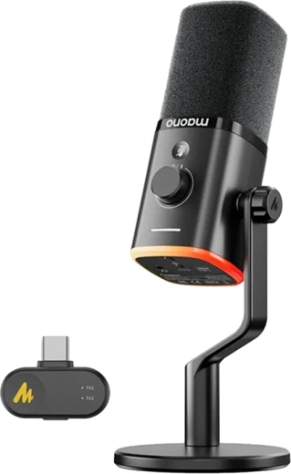 Maono PD100W bezdrátový a USB dynamický mikrofon černý