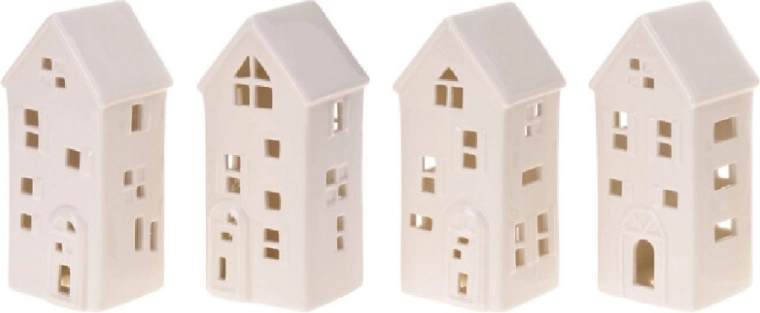 Porcelánový domeček s LED osvětlením 16 cm, mix variant