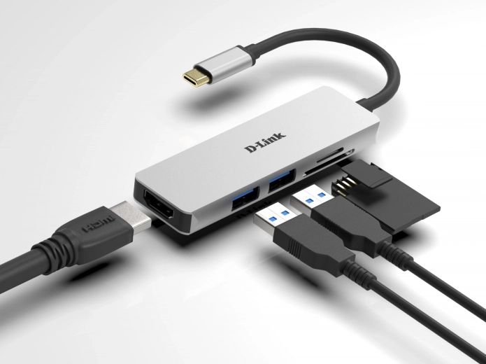 D-Link USB-C hub s HDMI a čtečkou SD/microSD