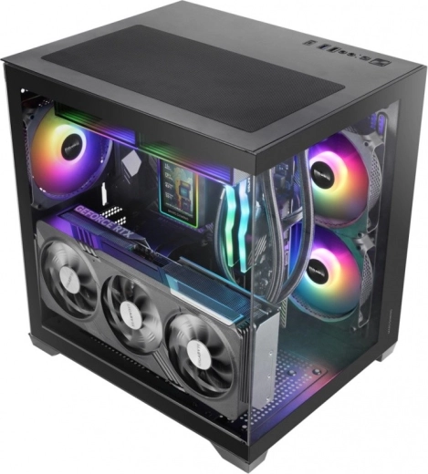 Mars MC-VIEW3 černá microATX skříň 3× ARGB