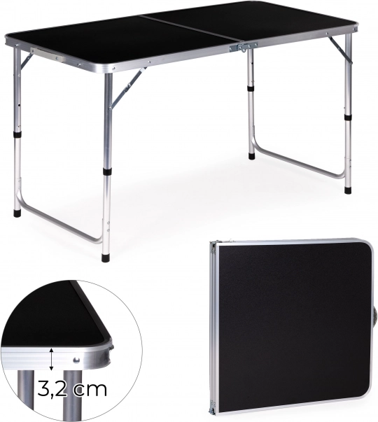 Multigarden skládací kempingový stůl 120 × 60 cm černý