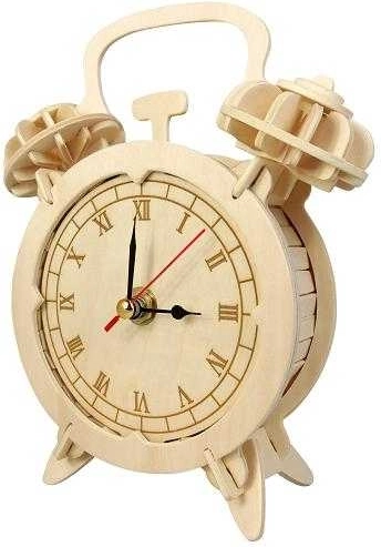Dřevěné 3D Puzzle Budík