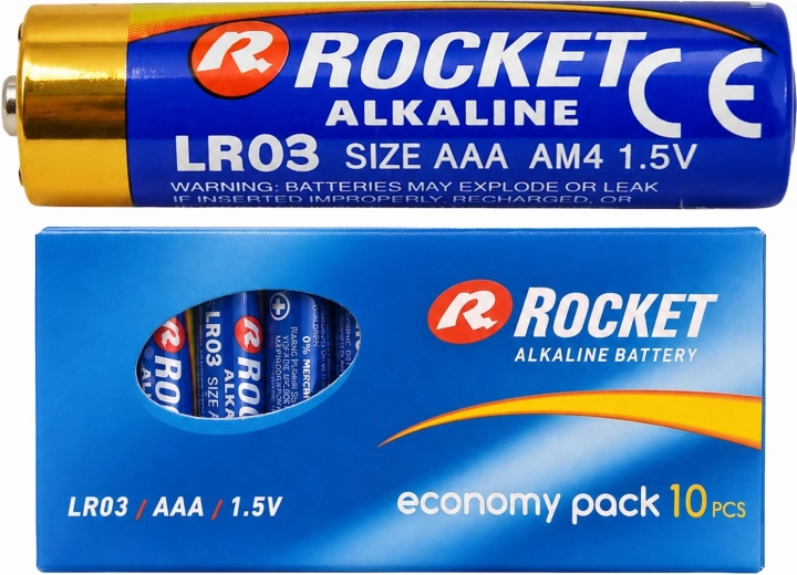 Alkalické baterie ROCKET AAA LR03 1,5 V - 10 ks