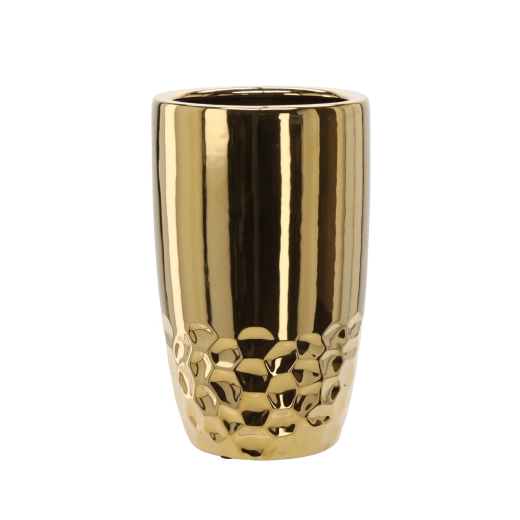 Keramický květináč ve zlaté barvě 38 × 38 × 45 cm