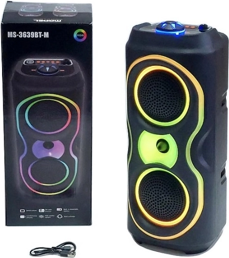 Přenosný bluetooth reproduktor s RGB podsvícením, USB a FM rádiem