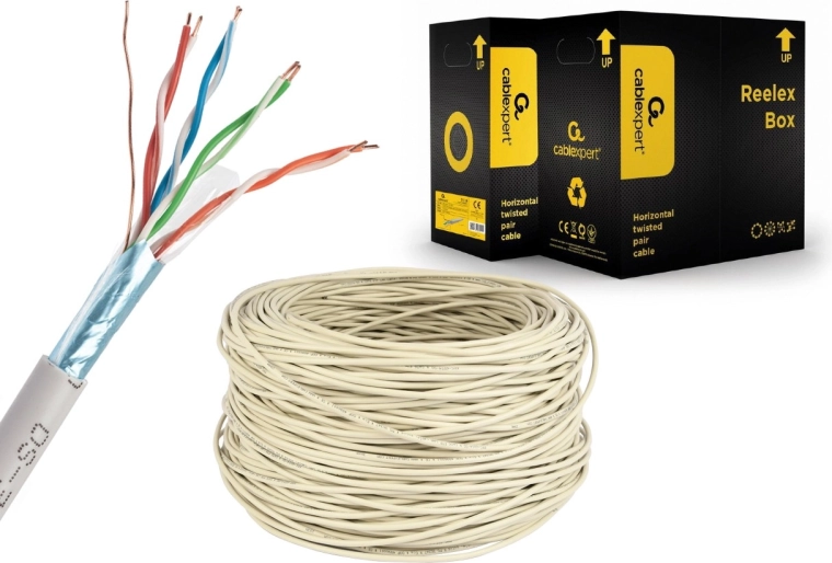 Stíněný síťový kabel FTP Cat 5e CCA 305 m