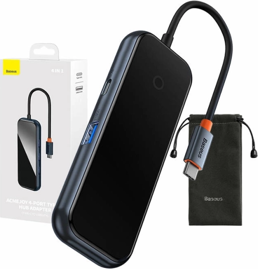Baseus Hub USB-C na 4x USB 3.0 tmavě šedý