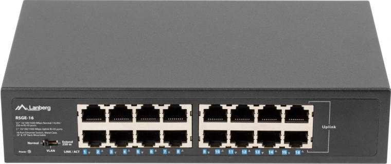 Lanberg 16portový gigabitový switch do racku