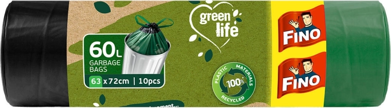 Zatahovací bio odpadkové pytle 60 l, zelené (10 ks)