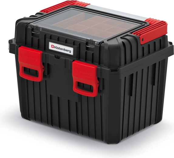 Kufr na nářadí Heavy s kovovým držadlem, černý