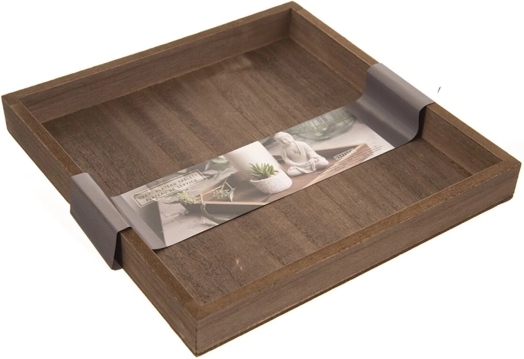 Dřevěný servírovací tác 25 × 25 cm hnědý