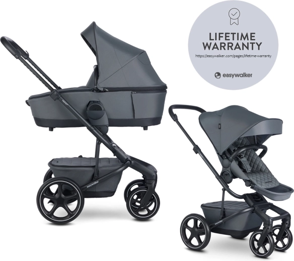 Easywalker Harvey⁵ Premium 2v1 kombinovaný kočárek Mineral Grey LITE RWS