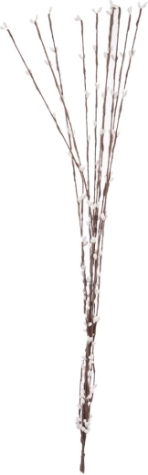 Umělá dekorativní větvička s květem bílá/hnědá 65 cm