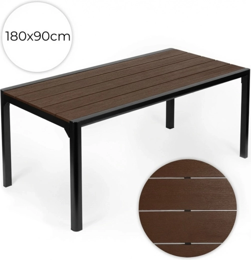 Zahradní stůl MultiGarden 180 × 90 cm, hnědý, pro 6–8 osob
