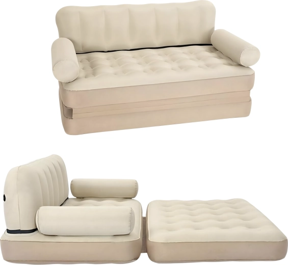 Nafukovací dvoulůžková rozkládací sofa 5v1 – pohovka, lenoška a postel do domu, na zahradu i k vodě