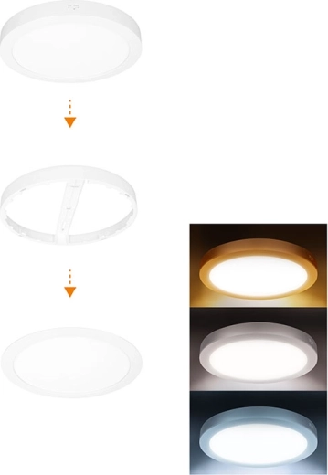 Solight LED mini panel koupelnový 2v1 3CCT 18 W IP54 bílý kulatý